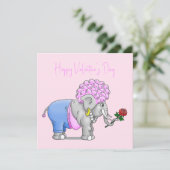 Valentines Day Elephant Feestdagenkaart (Staand voorkant)