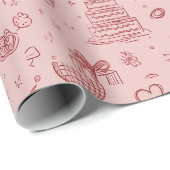 Valentine's Day Festive Pattern Wrapping Paper Cadeaupapier (Rol Hoek)