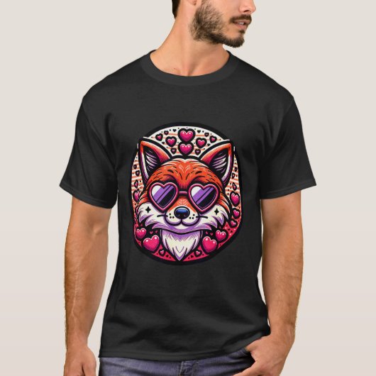 Valentines Day Fox And Matching Couples Foxes T-shirt (Voorkant)