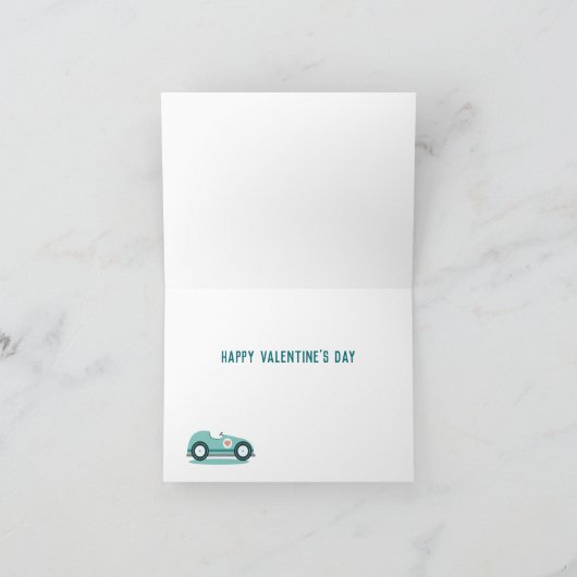 Valentine's Day Funny Race Car Carte à thème (Intérieur)
