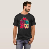 Valentine's Day Gaming Console for Gamer Couples K T-shirt (Voorkant volledig)