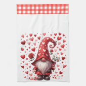 Valentine's Day Gnome Serviettes de cuisine (Vertical)