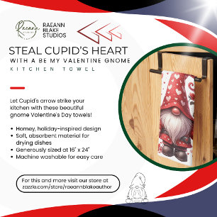 Valentine's Day Gnome Serviettes de cuisine