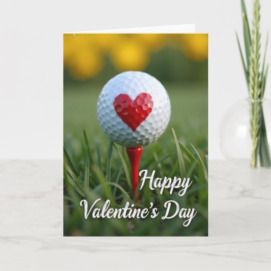 Valentines Day Golf Card Kaart (Voorkant)