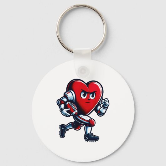 Valentines Day Heart Football Player Team Srts Sleutelhanger (Voorkant)