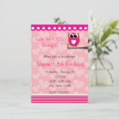 Valentines Day Heart Owl Anniversaire Invitation (Debout devant)