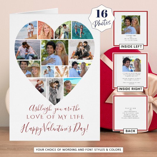 Valentines Day Heart Photo Collage Texte personnal