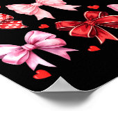 Valentines Day Hearts Leopard Coquette Bow Women G Poster (Hoek)