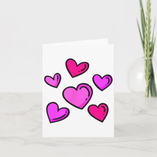Valentines Day Hearts Love Graphic Kaart (Voorkant)