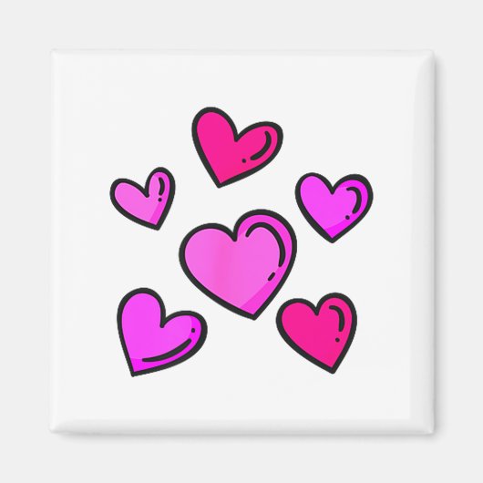 Valentines Day Hearts Love Graphic  Magneet (Voorkant)