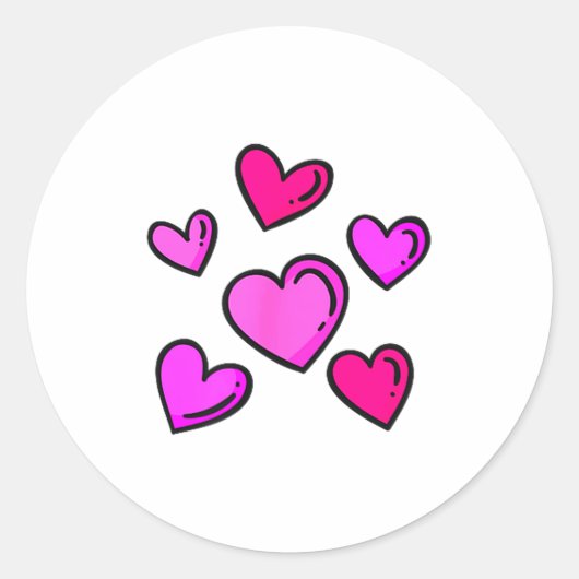 Valentines Day Hearts Love Graphic  Ronde Sticker (Voorkant)