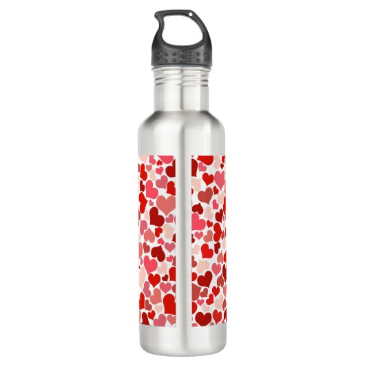 Valentine's Day Hearts Pattern Waterfles (Achterkant)