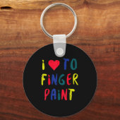 Valentines Day I Love To Finger Paint Matching Cou Sleutelhanger (Voorkant)