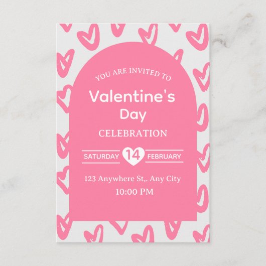 Valentine's Day Invitation Card Kaart (Voorkant)