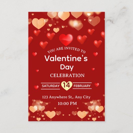 Valentine's Day Invitation Card Kaart (Voorkant)