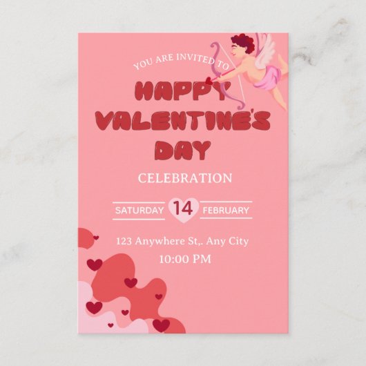 Valentine's Day Invitation Card Kaart (Voorkant)