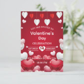 Valentine's Day Invitation Card Kaart (Staand voorkant)