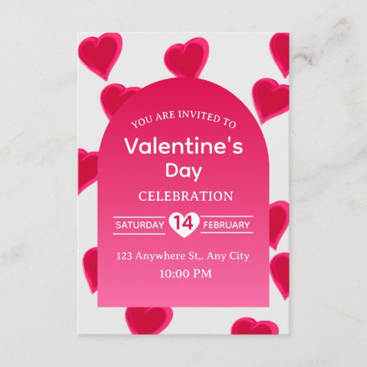 Valentine's Day Invitation Card Kaart (Voorkant)