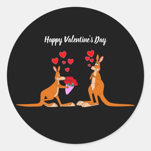 Valentines Day Kangaroos autocollant (Devant)
