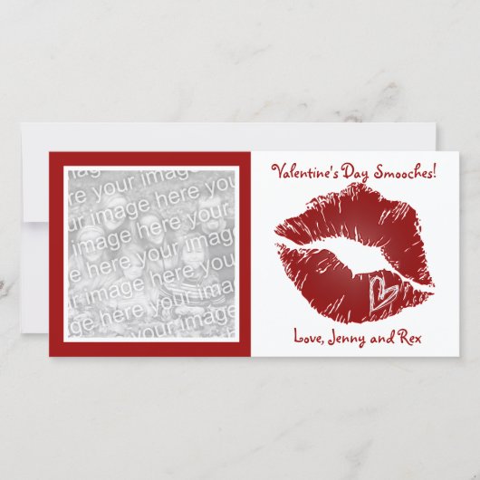 Valentine's Day Lips Smooches Carte photo (Devant)