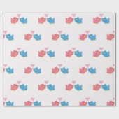 Valentine's Day Love Birds Pattern Wrapping Paper Cadeaupapier (Vlak)