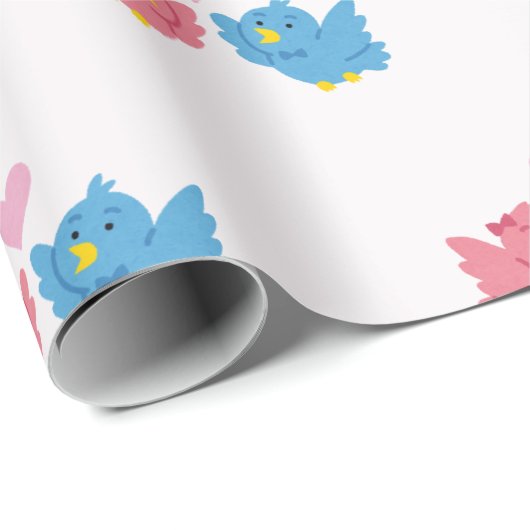 Valentine's Day Love Birds Pattern Wrapping Paper Cadeaupapier (Rol Hoek)