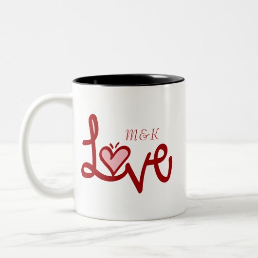 Valentines day love couple names initial Mug (Gauche)