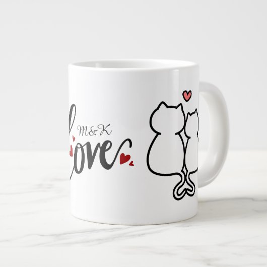 Valentines day love couple names initial Mug (Devant droit)