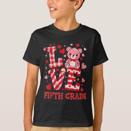 Valentine's Day Love Fifth Grade Teacher T-shirt (Voorkant)