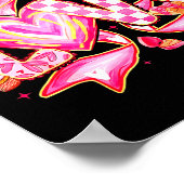 Valentines Day Love Funny Coquette Bow Checkered X Poster (Hoek)