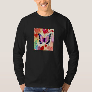 Valentine's Day Love Heart Butterfly Girlfriend Fi T-shirt