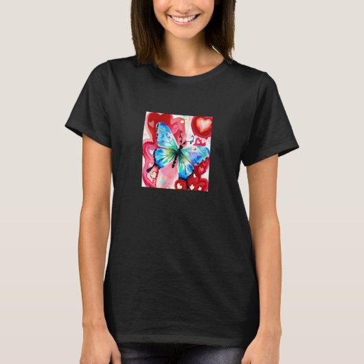 Valentine's Day Love Heart Butterfly Girlfriend Fi T-shirt (Voorkant)