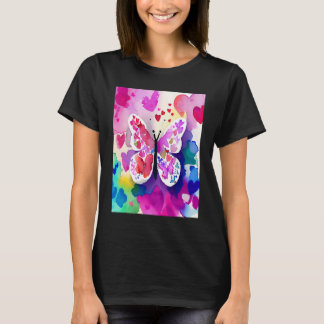 Valentine's Day Love Heart Butterfly Girlfriend Fi T-shirt