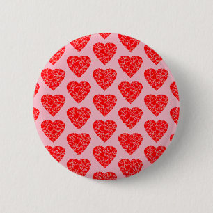 Valentines Day Love Heart Button Badge
