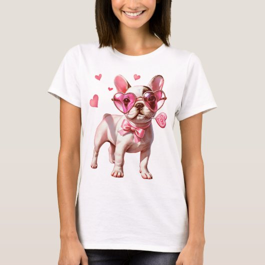 Valentine's Day Love Heart Dog T-shirt (Voorkant)