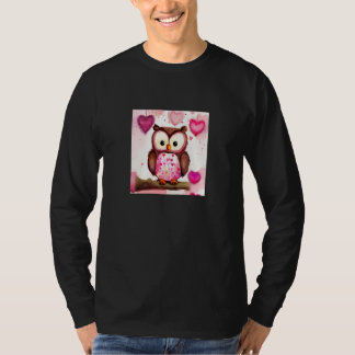 Valentine's Day Love Heart Owl Teddy Girlfriend Fi T-shirt