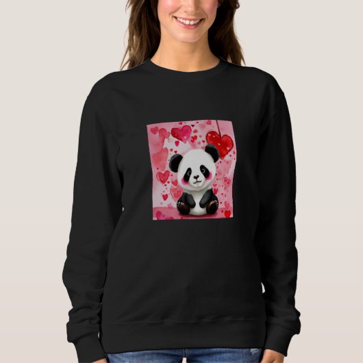 Valentine's Day Love Heart Panda Girlfriend Fiancé Trui (Voorkant)