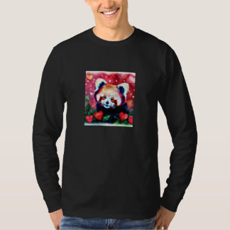Valentine's Day Love Heart Red Panda Girlfriend Fi T-shirt