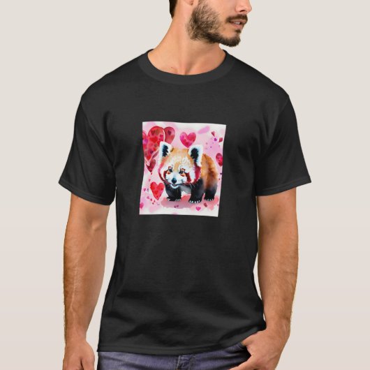 Valentine's Day Love Heart Red Panda Girlfriend Fi T-shirt (Voorkant)