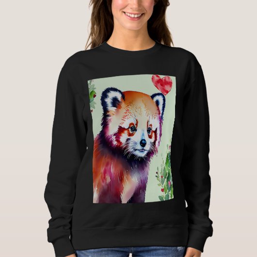 Valentine's Day Love Heart Red Panda Girlfriend Fi Trui (Voorkant)