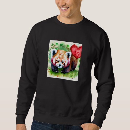 Valentine's Day Love Heart Red Panda Girlfriend Fi Trui (Voorkant)
