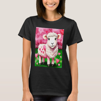 Valentine's Day Love Heart Sheep Girlfriend Fiancé T-shirt