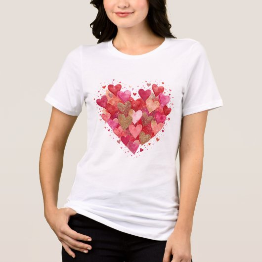 Valentine's Day Love Hearts Tri-Blend Shirt (Voorkant)
