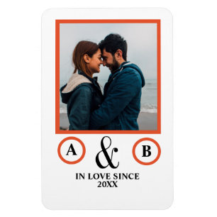 Valentine's Day lovers koppel monogram placebo hol Magneet