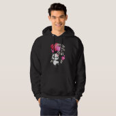 Valentine's day panda bear with hearts hoodie (Voorkant volledig)