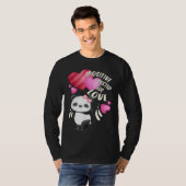 Valentine's day panda bear with hearts t-shirt (Voorkant volledig)
