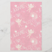 Valentine's Day Pattern With Cupid Briefpapier (Voorkant)