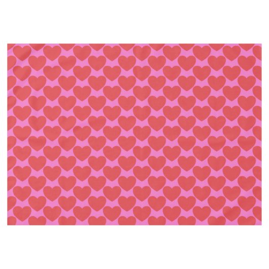 Valentine's Day Pink and Red Heart Pattern Party Tafelkleed (Voorkant (Horizontaal))