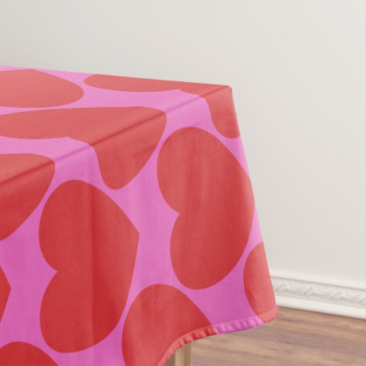 Valentine's Day Pink and Red Heart Pattern Party Tafelkleed (Voorbeeld)
