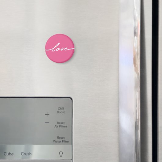 Valentine's Day Pink Love Script Magnet (In situ (réfrigérateur))